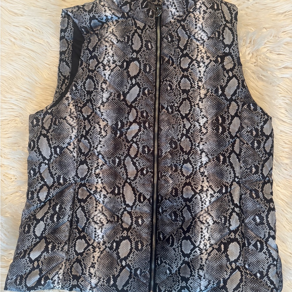 Michael Kors Snakeskin Print Puffer Vest
